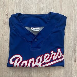 Vintage Texas Rangers Jersey M Blue MLB Baseball Majestic 90s Embroidered